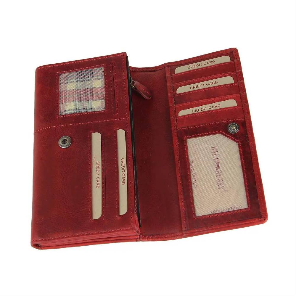 Hill Burry Geldbörse Portemonnaie Kreditkartenetui hochwertiges Leder in Vintage Used Look 18x11x3 cm (BxHxT) Super Rabatt