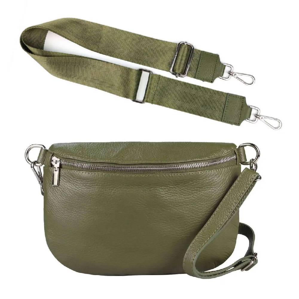 Made in Italy OBC DAMEN SET Gürteltasche + Schultergurt LEDER Crossbody Hüfttasche Bauchtasche Umhängetasche Brusttasche CrossOver Bodybag Schultertasche Handytasche Geldtasche Tasche Kosmetiktasche Riesige Rabatte