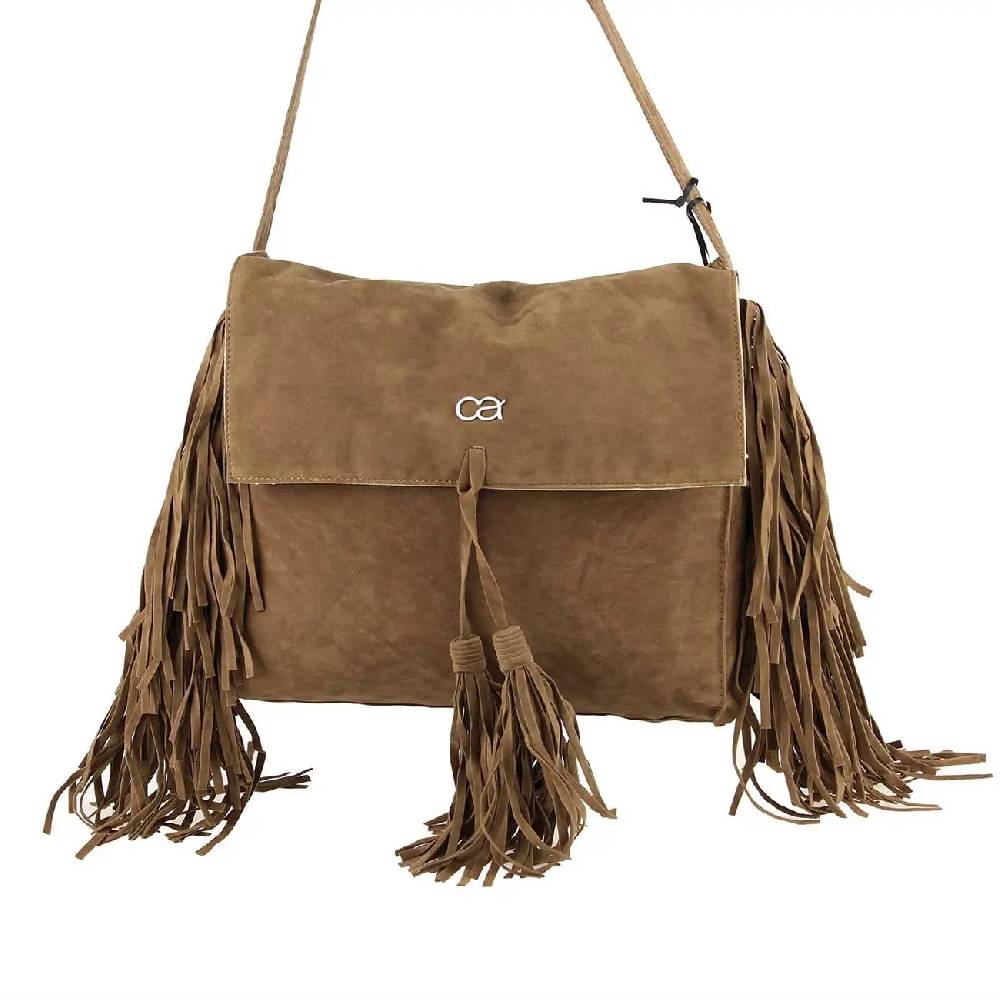 ital-design Fransen Damentasche Schultertasche Umhängetasche Tasche Beutel Beuteltasche Trend-Bags PU Wildleder Rabatte dieses Monats