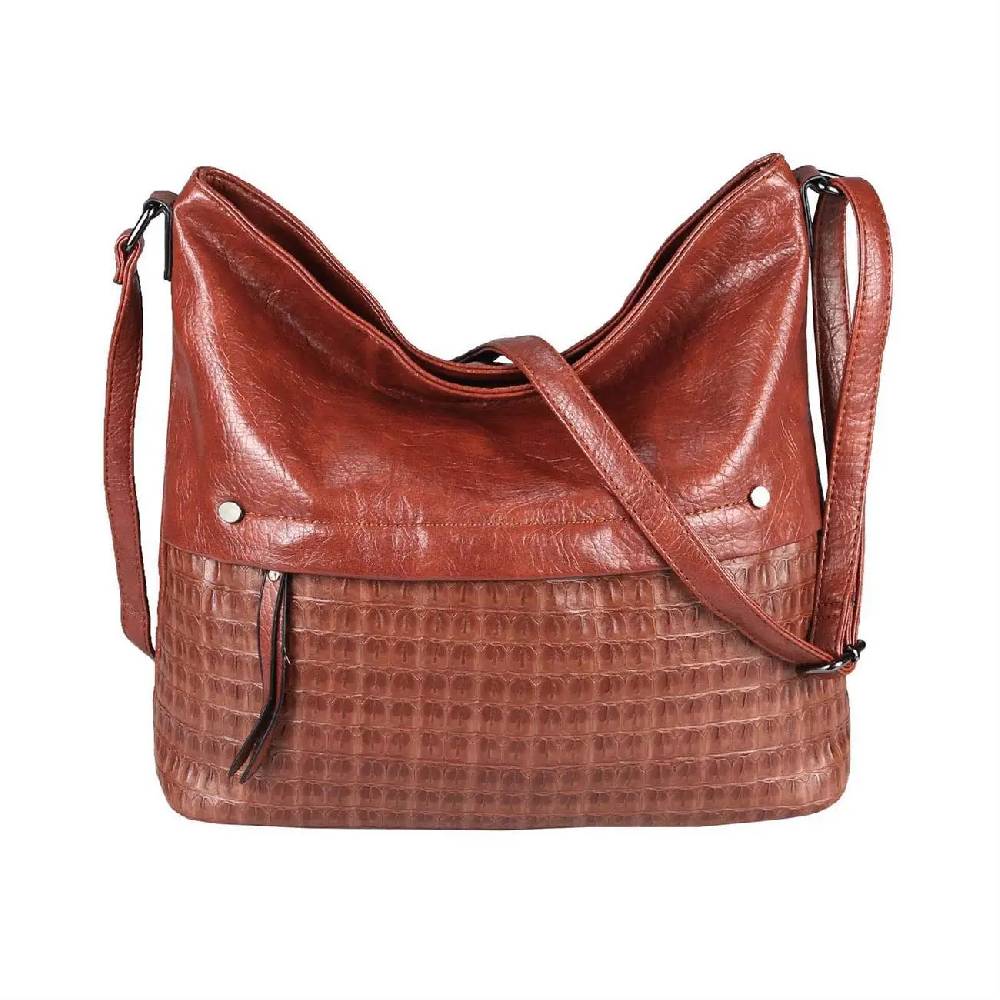 OBC Damen Tasche Umhängetasche Kroko Shopper Schultertasche Crossbody Beuteltasche Leder Optik Crossover Messenger Kostenloser Versand
