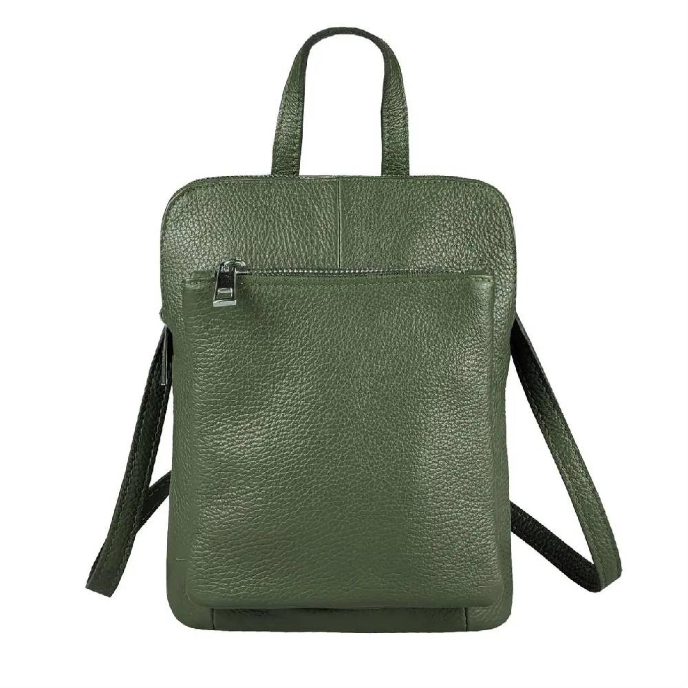 OBC Made in Italy Damen echt Leder Rucksack Bodybag Lederrucksack Tasche Schultertasche Ledertasche Crossbody Cross-Over Fabrik Onlineshop