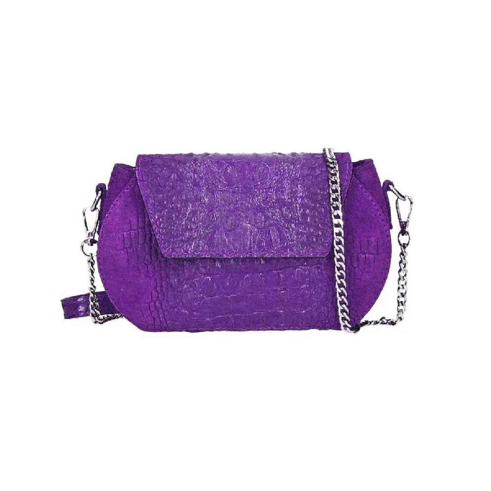 OBC Made in Italy Damen Leder Tasche Kroko Prägung oder Glattleder Umhängetasche Clutch Wildleder Handtasche Ledertasche Schultertasche Rabatt