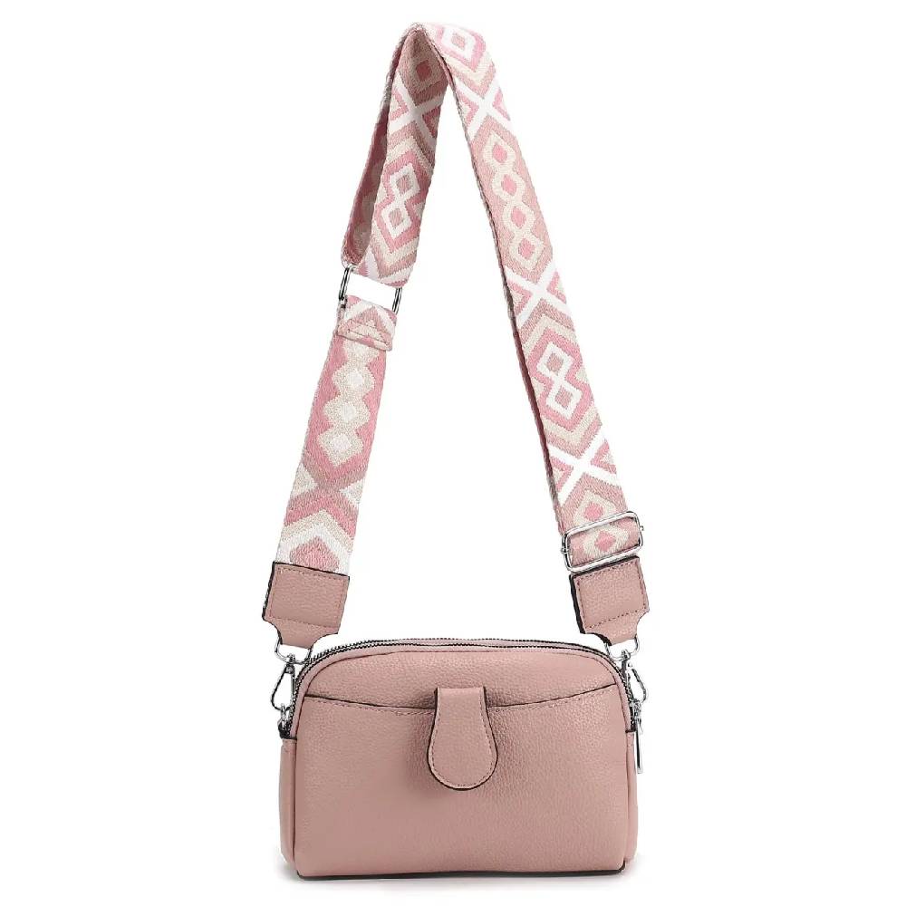 OBC Damen Tasche Crossbody Umhängetasche Bodybag Schultertasche Metallic Handytasche Crossover Kunstleder Handtasche Reise Begrenztes Angebot
