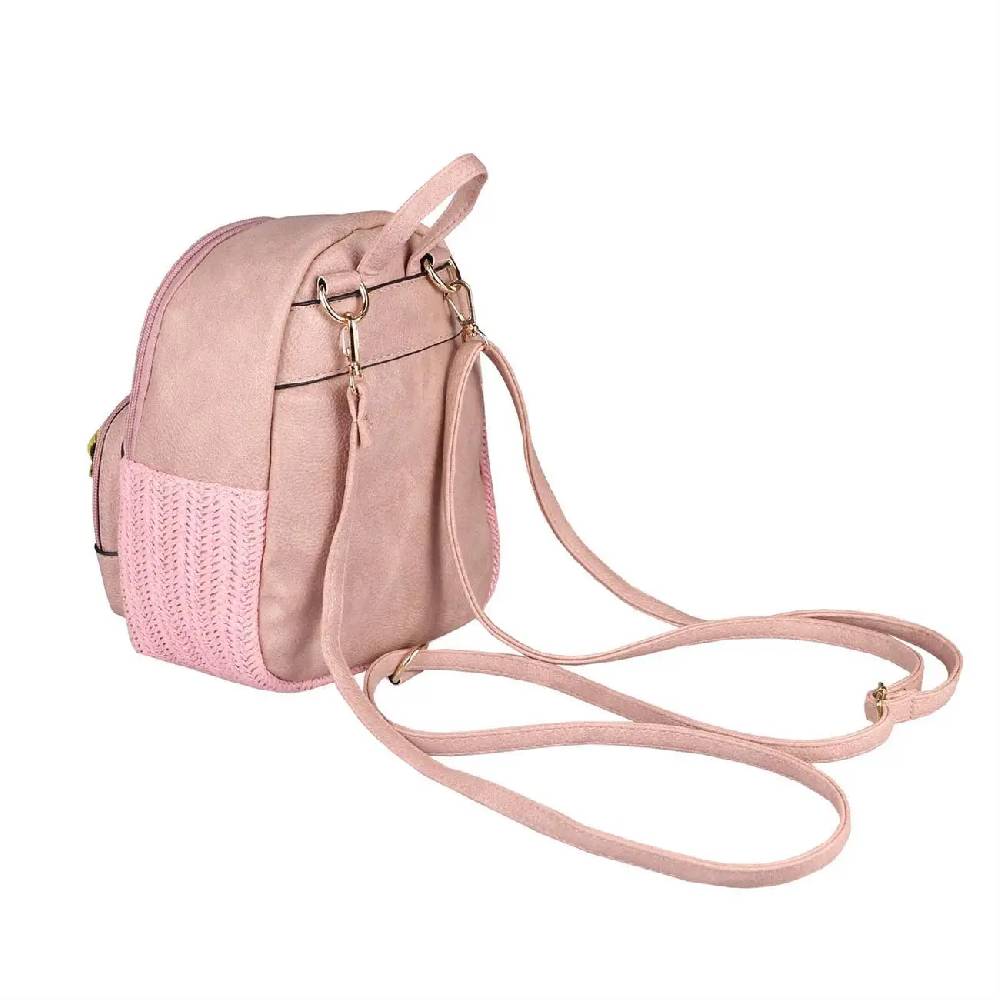 ital-design DAMEN BLUMEN MINI-RUCKSACK Backpack Tasche Daypack Cityrucksack Leder Optik Schultertasche Flechtoptik Stadtrucksack Cyber Monday