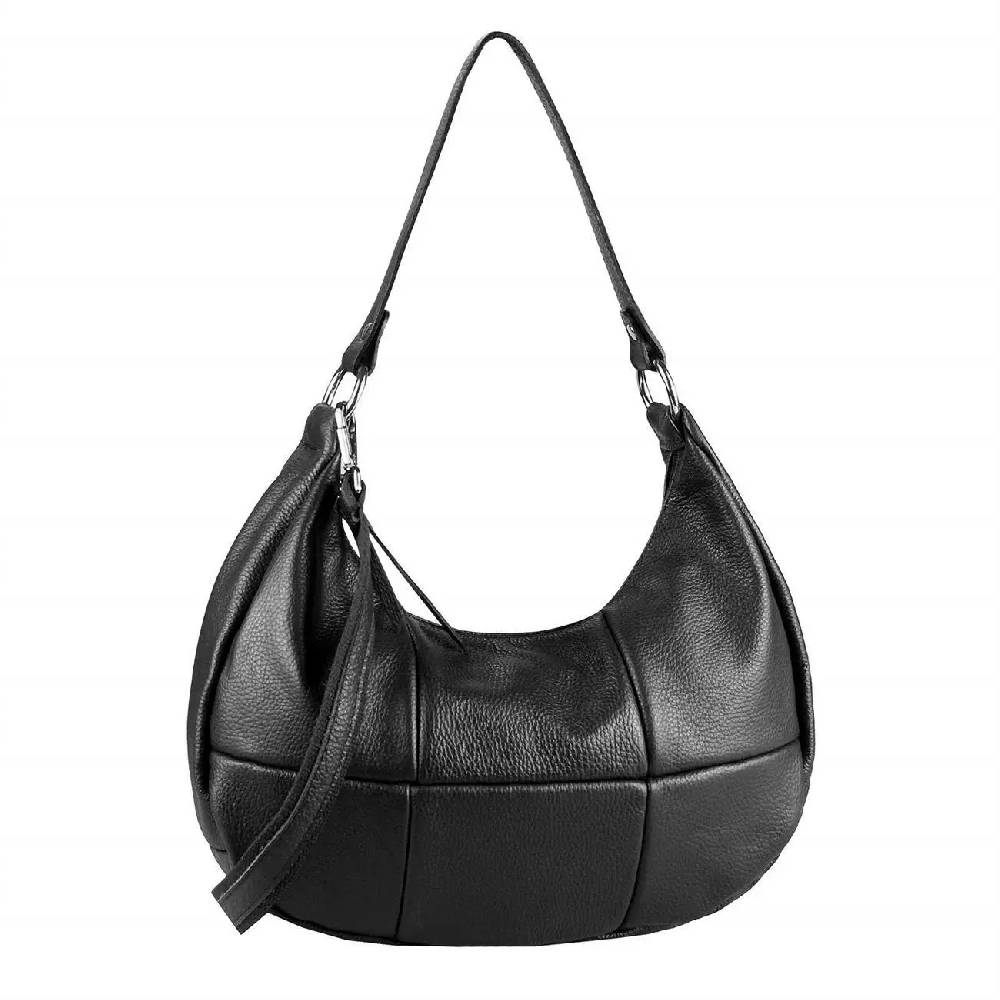 OBC Made in Italy Damen Leder Tasche Shopper Schultertasche Handtasche Umhängetasche Hobo Bag Ledertasche CrossBody City Bag Crossover Neueste Mode