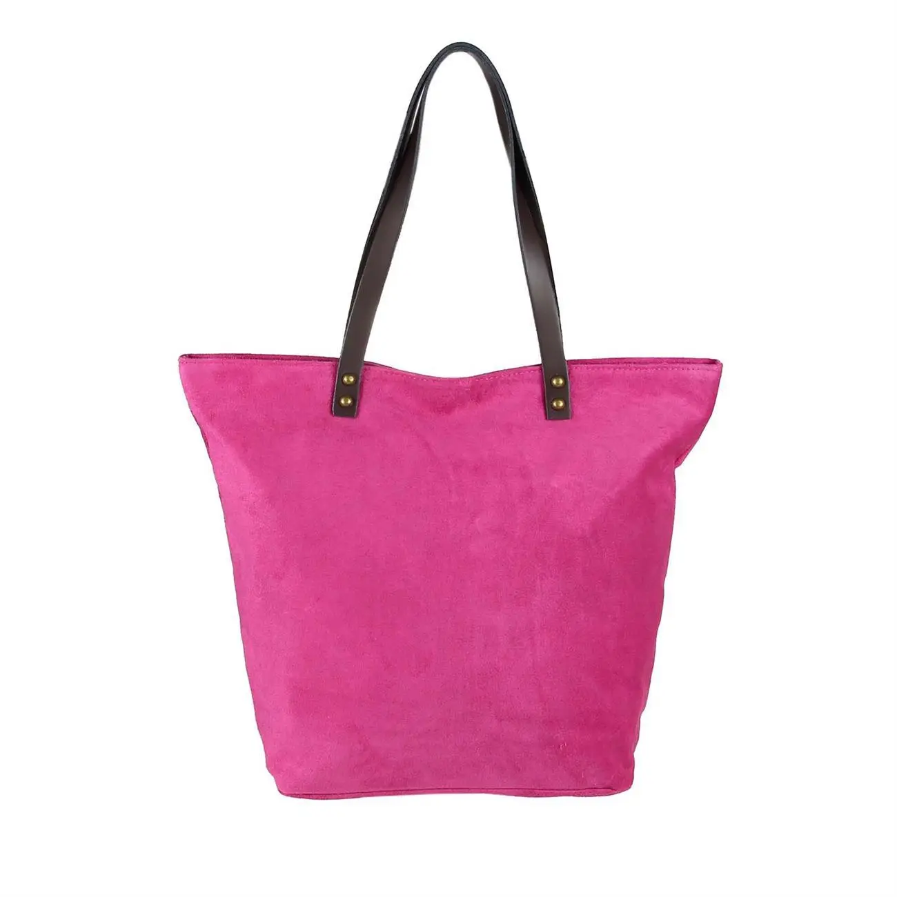 OBC Made in Italy Damen Tasche Leder Velourleder Wildleder Stern Shopper Schultertasche Umhängetasche Online Outlet