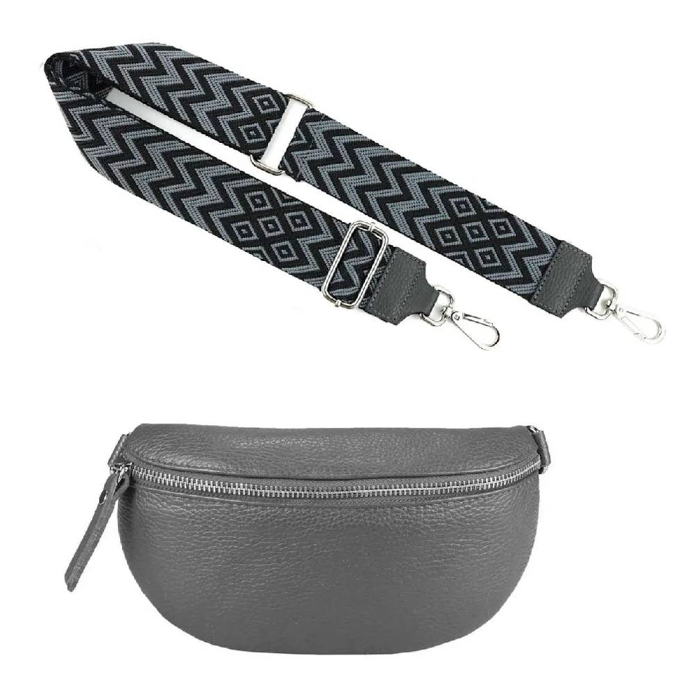 Made in Italy OBC DAMEN SET Gürteltasche + Schultergurt LEDER Crossbody Hüfttasche Bauchtasche Umhängetasche Brusttasche CrossOver Bodybag Schultertasche Handytasche Geldtasche Tasche Kosmetiktasche #1 Blitzangebot