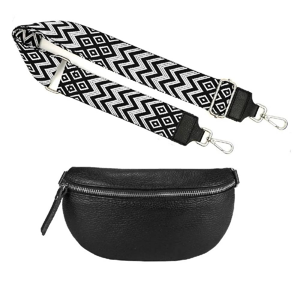 Made in Italy OBC DAMEN SET Gürteltasche + Schultergurt LEDER Crossbody Hüfttasche Bauchtasche Umhängetasche Brusttasche CrossOver Bodybag Schultertasche Handytasche Geldtasche Tasche Kosmetiktasche #1 Blitzangebot