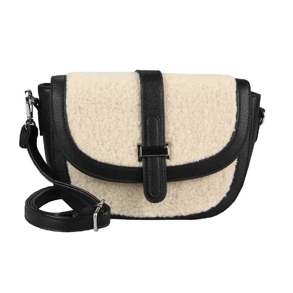 Damen Teddyfell Tasche Schultertasche Crossbody Kunstfell Umhängetasche CrossOver Überschlagtasche Bodybag Pelz Fell Plüsch Super Sparpreis