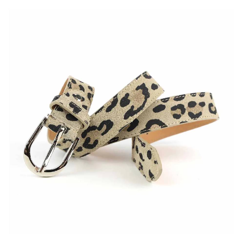 Made in Italy Damen Ledergürtel Leo-Muster Wildleder Hüftgürtel Taillengürtel Rindleder Gürtel Vintage 3cm breit Begrenzte Freigabe