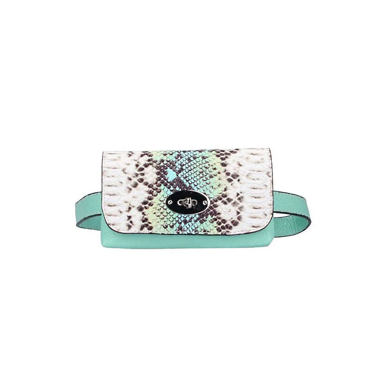Made in Italy OBC DAMEN LEDER TASCHE Gürteltasche Crossbody Hüfttasche Bauchtasche Python Snake Muster Letzte 3 Tage