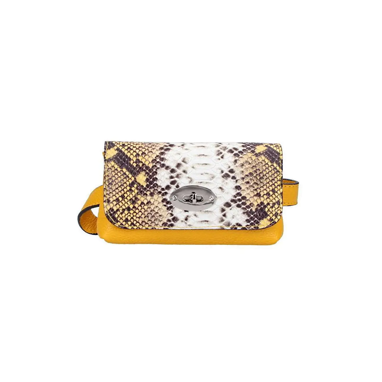 Made in Italy OBC DAMEN LEDER TASCHE Gürteltasche Crossbody Hüfttasche Bauchtasche Python Snake Muster Letzte 3 Tage