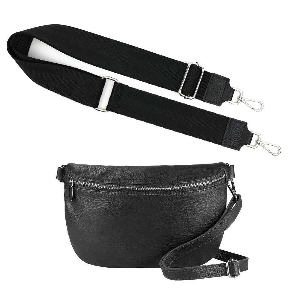 Made in Italy OBC DAMEN SET Gürteltasche + Schultergurt LEDER Crossbody Hüfttasche Bauchtasche Umhängetasche Brusttasche CrossOver Bodybag Schultertasche Handytasche Geldtasche Tasche Kosmetiktasche Letzter Tag