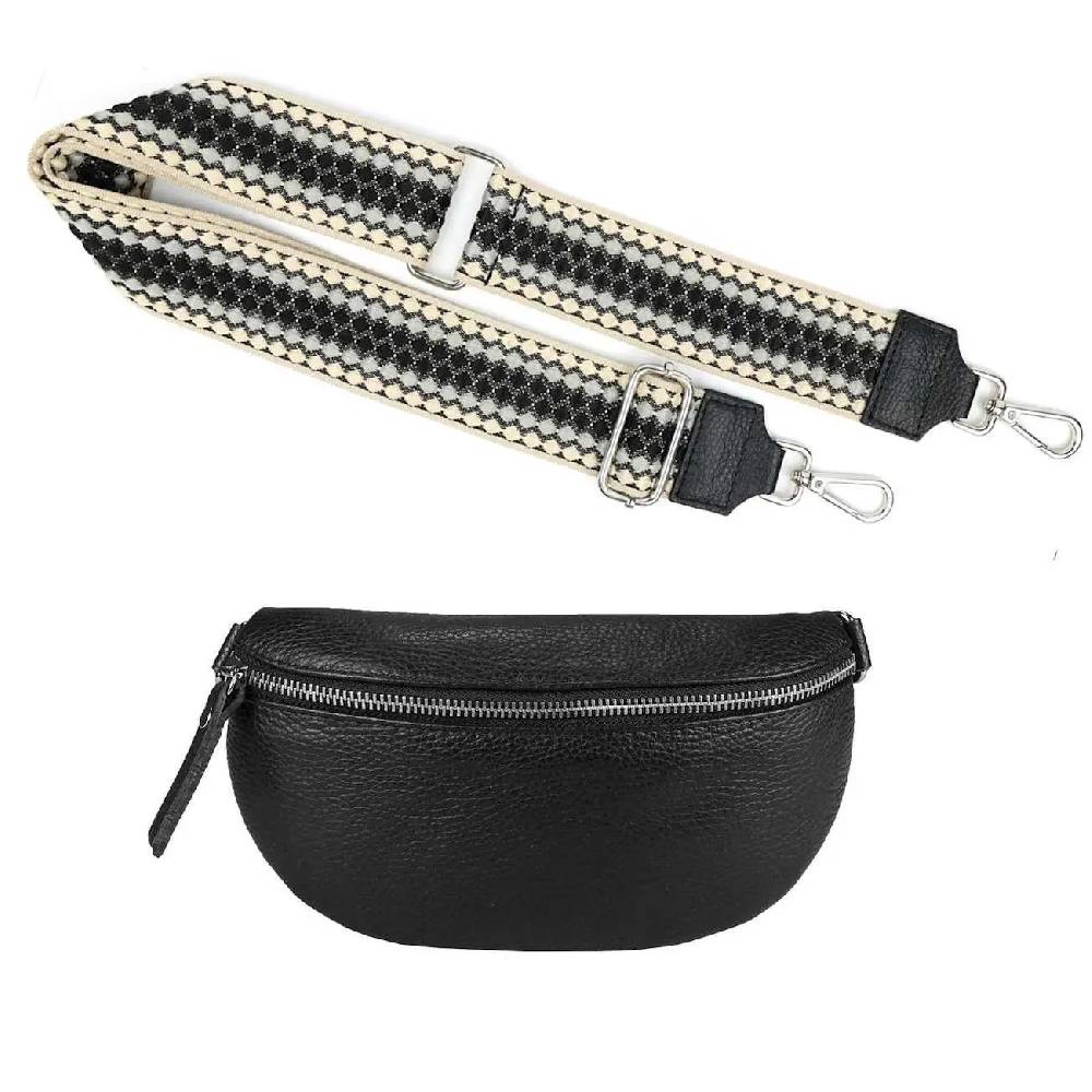 Made in Italy OBC DAMEN SET Gürteltasche + Schultergurt LEDER Crossbody Hüfttasche Bauchtasche Umhängetasche Brusttasche CrossOver Bodybag Schultertasche Handytasche Geldtasche Tasche Kosmetiktasche Letzter Tag