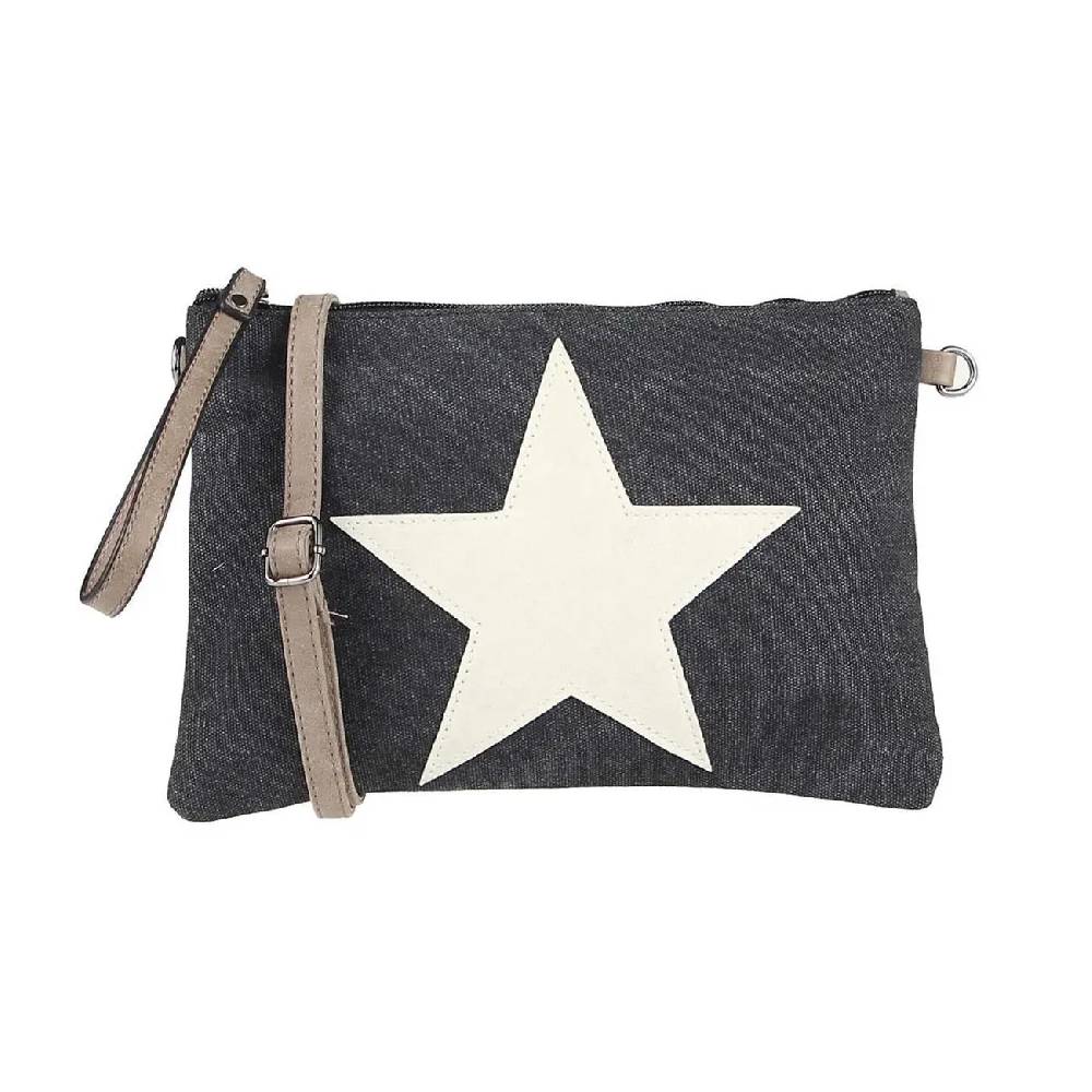 OBC Damen Stern Clutch Tasche Canvas Leder Strass Schultertasche Umhängetasche Nur für heute