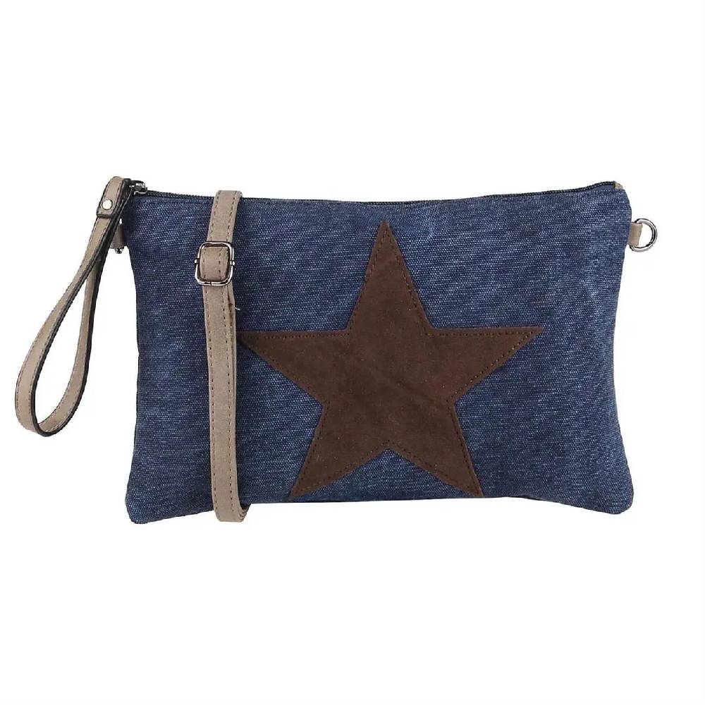 OBC Damen Stern Clutch Tasche Canvas Leder Strass Schultertasche Umhängetasche Nur für heute