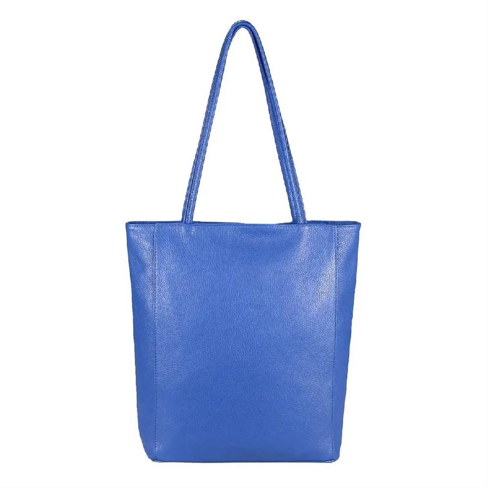 OBC Made in Italy Damen Echt Leder Tasche Shopper Schultertasche Henkeltasche Din-A4 Tote Bag Handtasche Umhängetasche Ledertasche Beuteltasche Fabrikladen