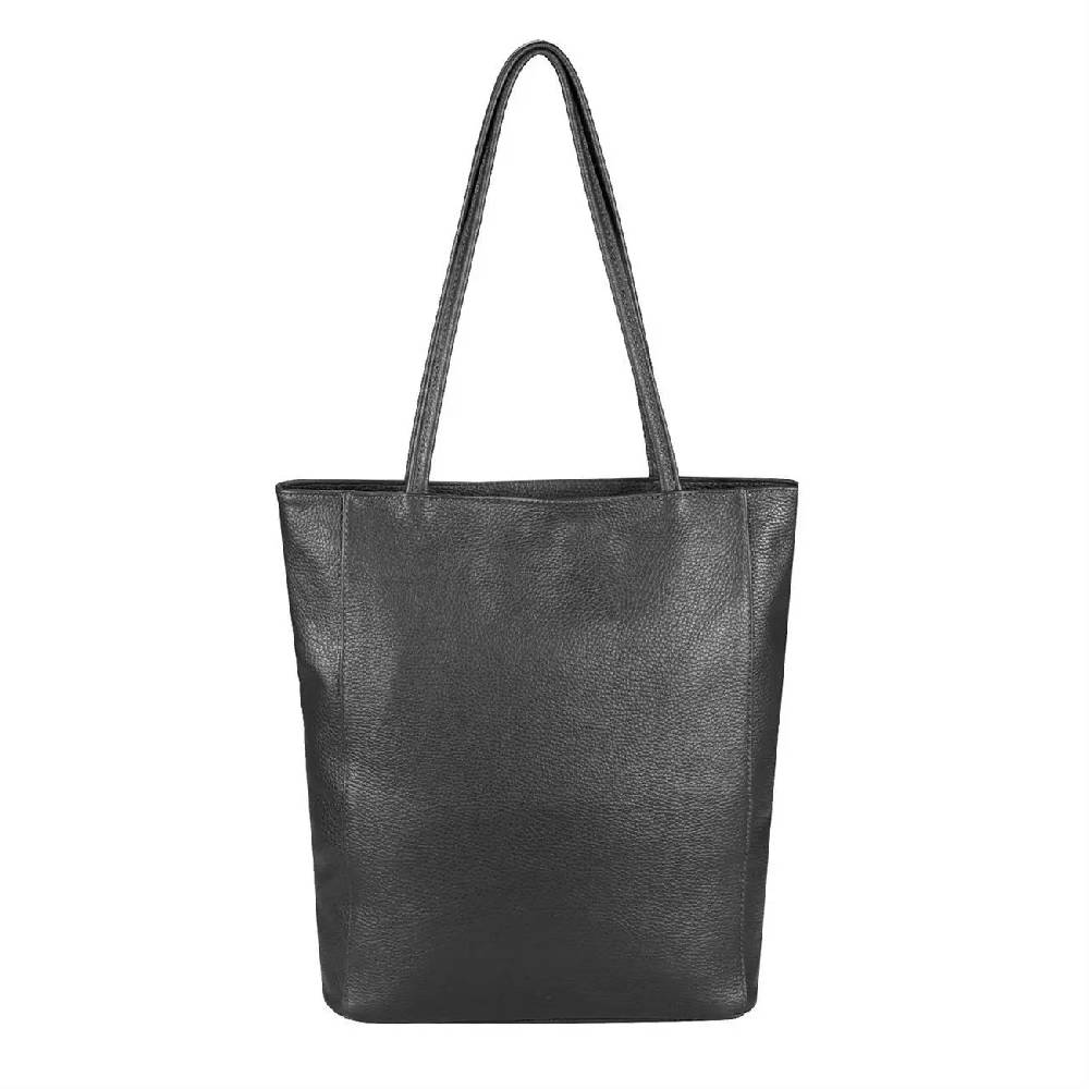 OBC Made in Italy Damen Echt Leder Tasche Shopper Schultertasche Henkeltasche Din-A4 Tote Bag Handtasche Umhängetasche Ledertasche Beuteltasche Fabrikladen