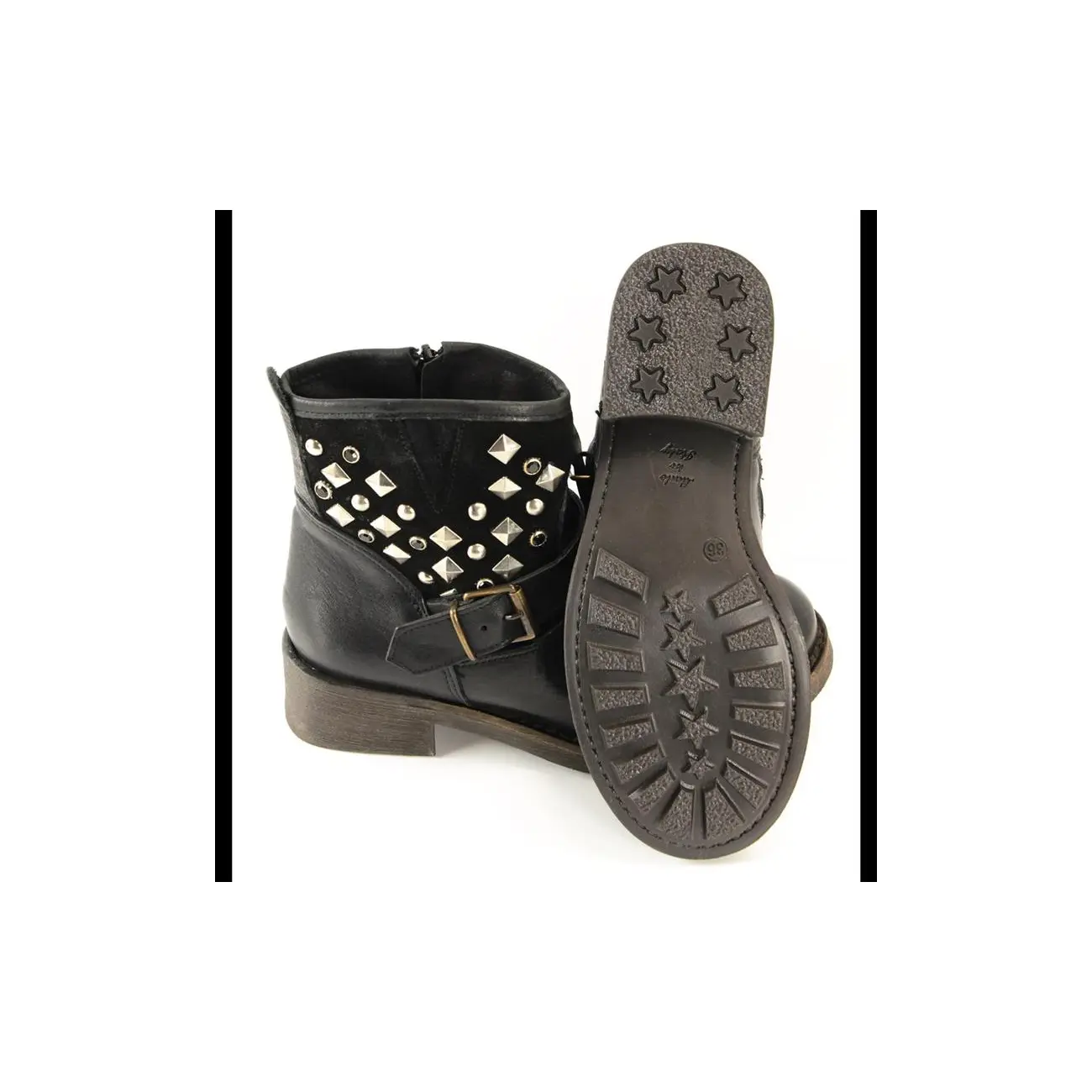 Ovye by Cristina Lucchi echt Leder Stiefel Stiefeletten Schuhe Ankle Boots Biker zollfrei