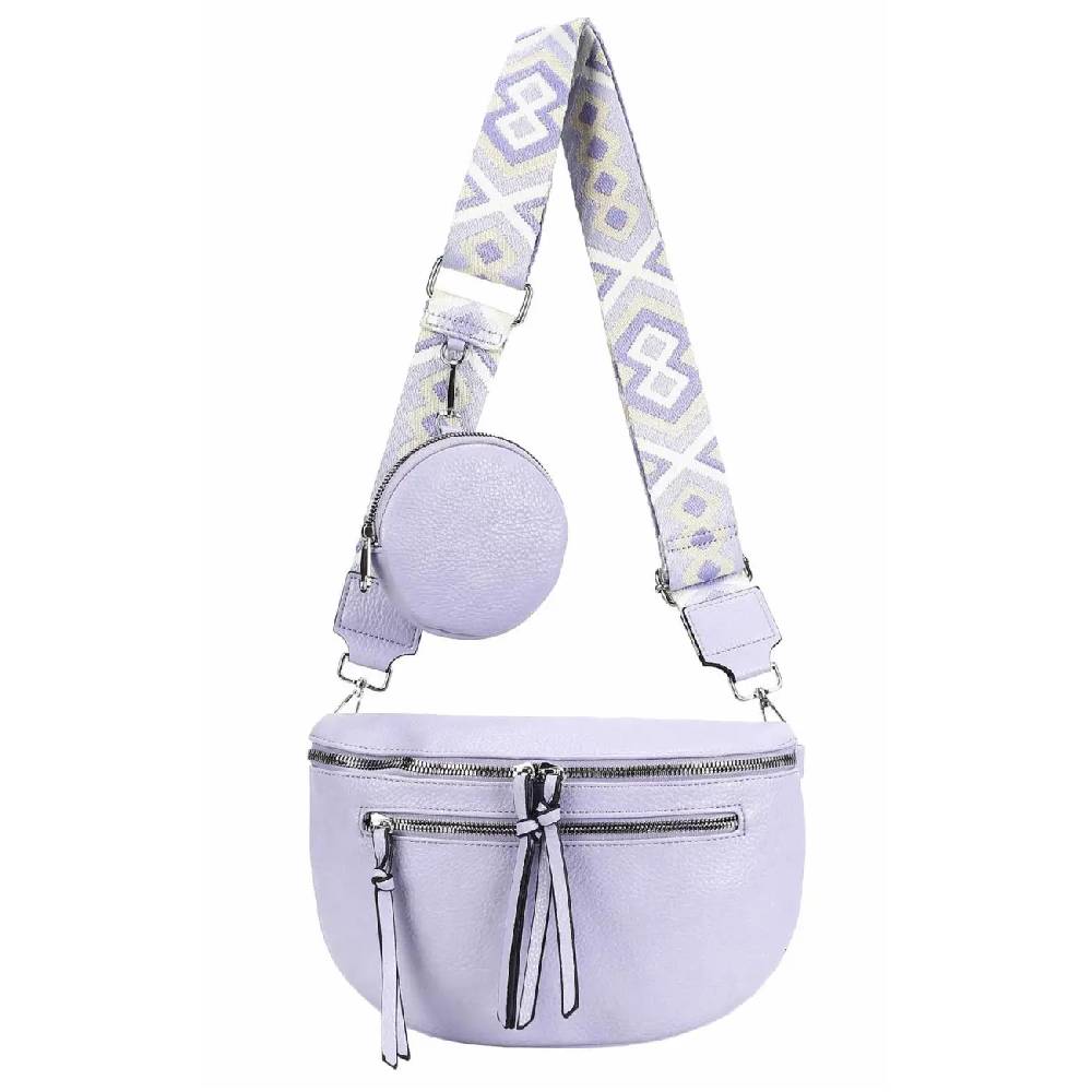 OBC ITALYSHOP24 Damen Tasche Umhängetasche Brusttasche Muster Gürtel Bauchtasche Crossbody Gürteltasche Hüfttasche Crossover Bodybag Schultertasche Handytasche Leder Optik Auslauf