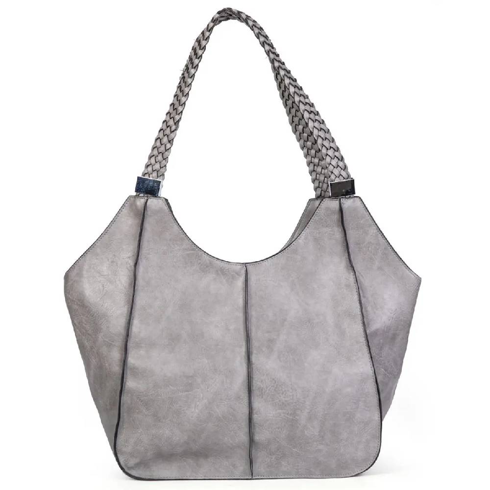 OBC DAMEN XXL Tasche Schultertasche Shopper Businesstasche Umhängetasche Workbag Henkeltasche Reisetasche FLECHTOPTIK Henkel Leder Optik Limitierter Zeitrabatt