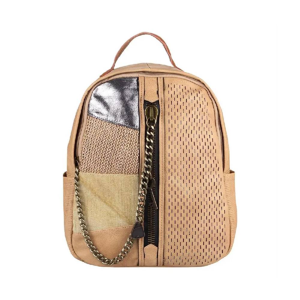 DAMEN RUCKSACK TASCHE Cityrucksack Stadtrucksack Metallic Backpack Schultertasche Handtasche Umhängetasche Shopper Ketten Daypack Lederrucksack Preisnachlass