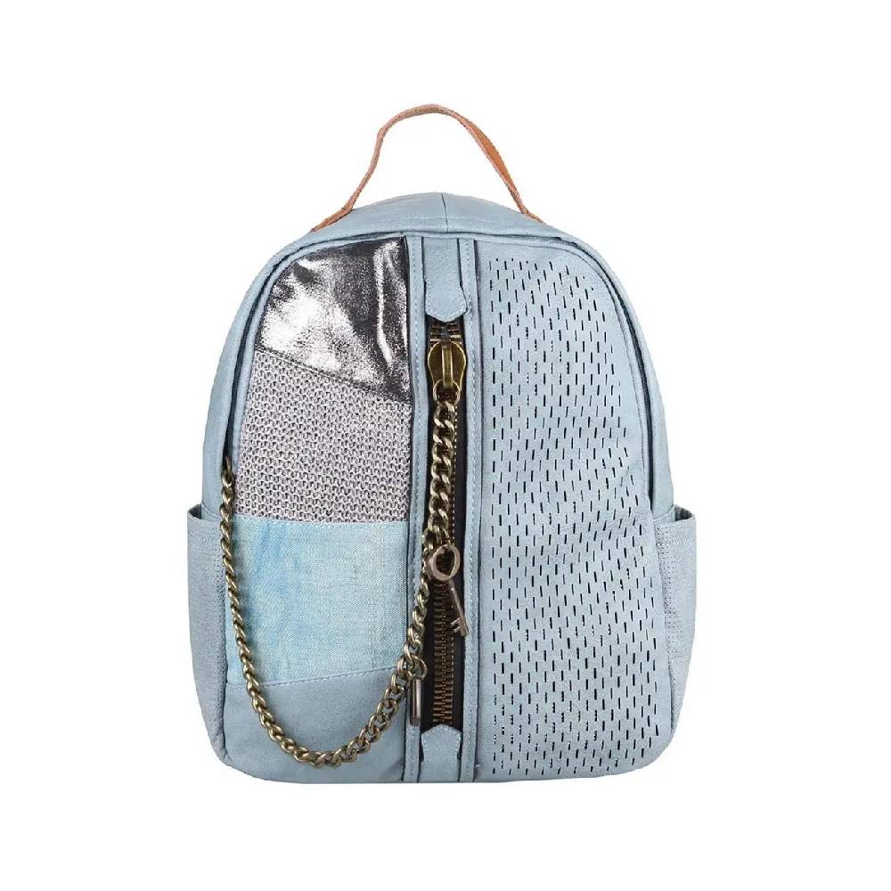 DAMEN RUCKSACK TASCHE Cityrucksack Stadtrucksack Metallic Backpack Schultertasche Handtasche Umhängetasche Shopper Ketten Daypack Lederrucksack Preisnachlass