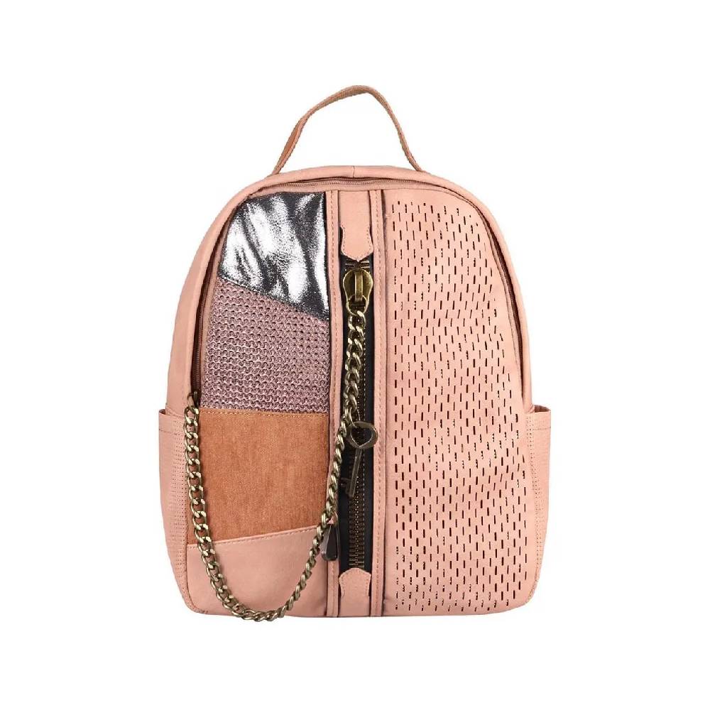 DAMEN RUCKSACK TASCHE Cityrucksack Stadtrucksack Metallic Backpack Schultertasche Handtasche Umhängetasche Shopper Ketten Daypack Lederrucksack Preisnachlass
