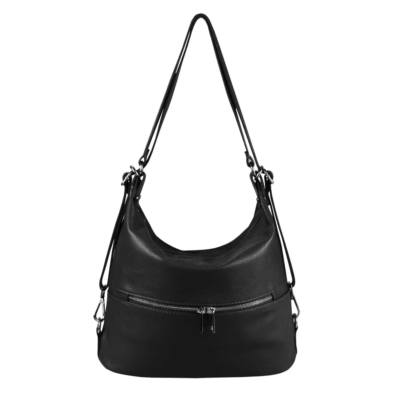OBC Made in Italy DAMEN echt LEDER 2in1 Handtasche Rucksack Schultertasche CityRucksack Stadtrucksack BackPack Lederrucksack Daypack Ledertasche Black Friday