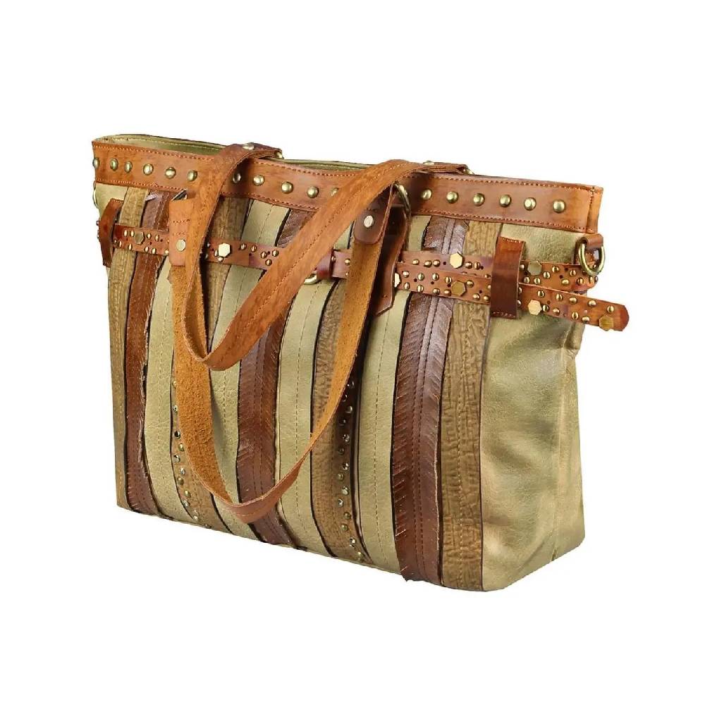 DAMEN TASCHE DIN-A4 Shopper Tote Bag Henkeltasche Handtasche Leder Optik Umhängetasche Schultertasche Beuteltasche Nietentasche Heißer Verkauf