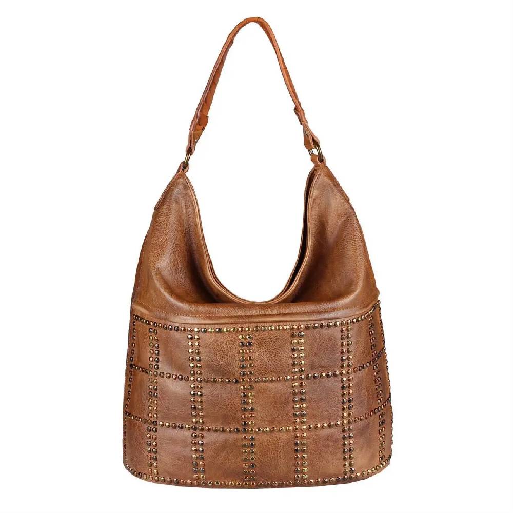 DAMEN HAND-TASCHE Hobo Bag Tasche Henkeltasche Nietentasche Umhängetasche Shopper Schultertasche Beuteltasche Online Outlet