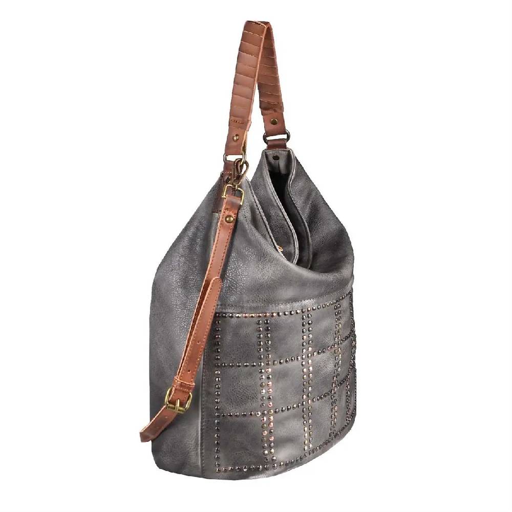DAMEN HAND-TASCHE Hobo Bag Tasche Henkeltasche Nietentasche Umhängetasche Shopper Schultertasche Beuteltasche Online Outlet