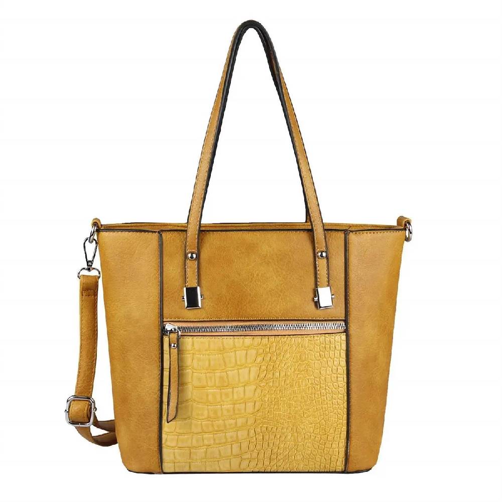 OBC DAMEN TASCHE Schultertasche Umhängetasche Tote Bag Kroko Businesstasche Shopper Workbag Leder Optik Große Rabatte