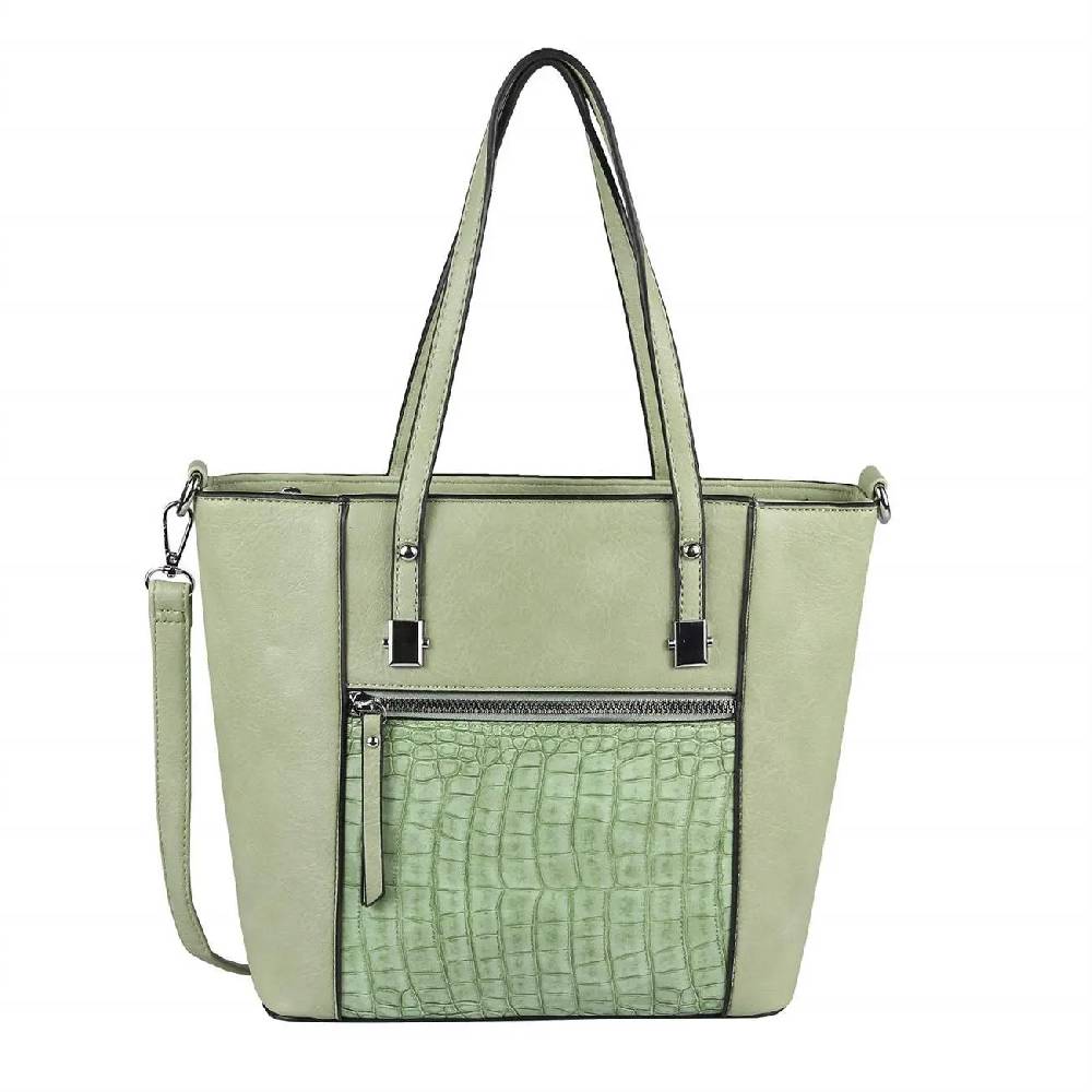 OBC DAMEN TASCHE Schultertasche Umhängetasche Tote Bag Kroko Businesstasche Shopper Workbag Leder Optik Große Rabatte