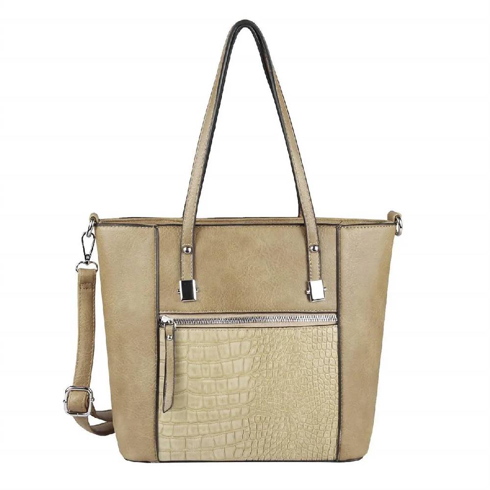 OBC DAMEN TASCHE Schultertasche Umhängetasche Tote Bag Kroko Businesstasche Shopper Workbag Leder Optik Große Rabatte
