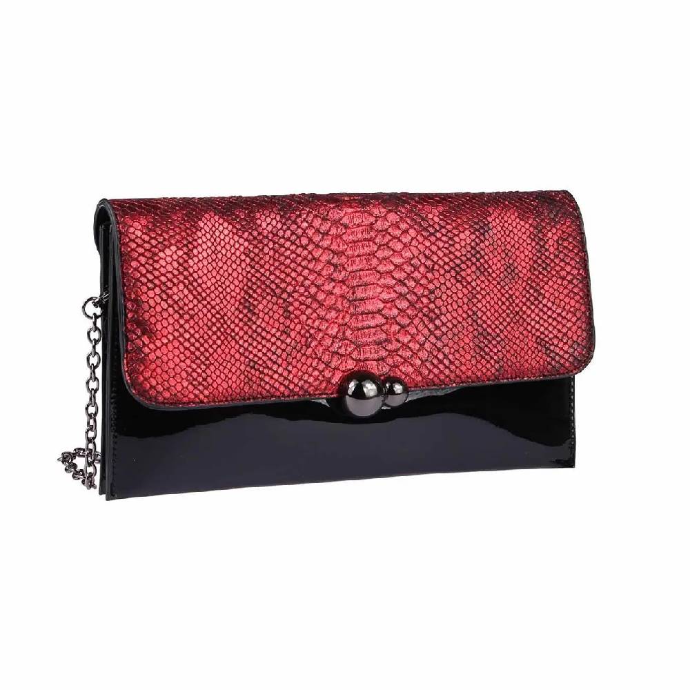 DAMEN ABENDTASCHE CLUTCH POCHETTE Umschlag-Tasche Reptilprägung Kettentasche Unterarmtasche Handtasche Schultertasche Umhängetasche Räumungsverkauf