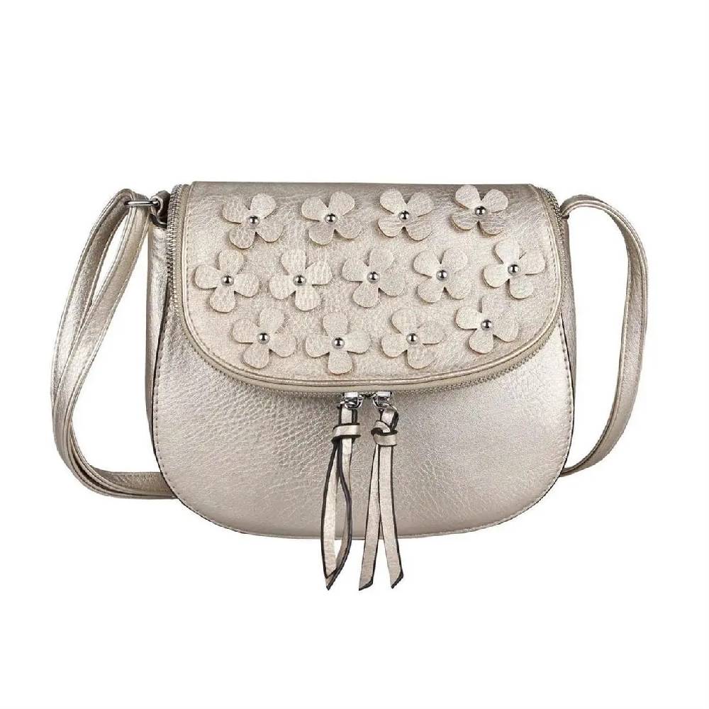 DAMEN BLUMEN TASCHE Schultertasche Umhängetasche Schmucktasche CrossOver Handtasche Abendtasche Crossbody Henkeltasche Leder Optik Kauf eins, bekomm eins gratis