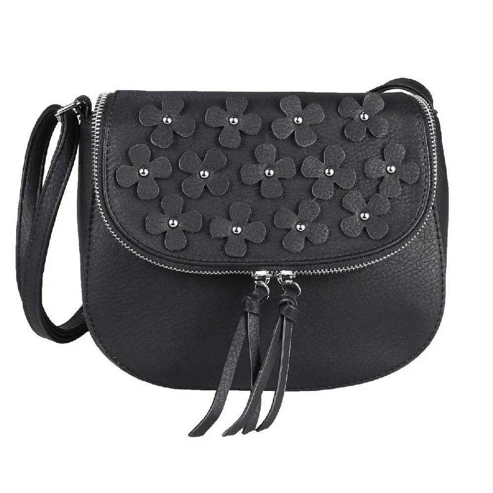 DAMEN BLUMEN TASCHE Schultertasche Umhängetasche Schmucktasche CrossOver Handtasche Abendtasche Crossbody Henkeltasche Leder Optik Kauf eins, bekomm eins gratis