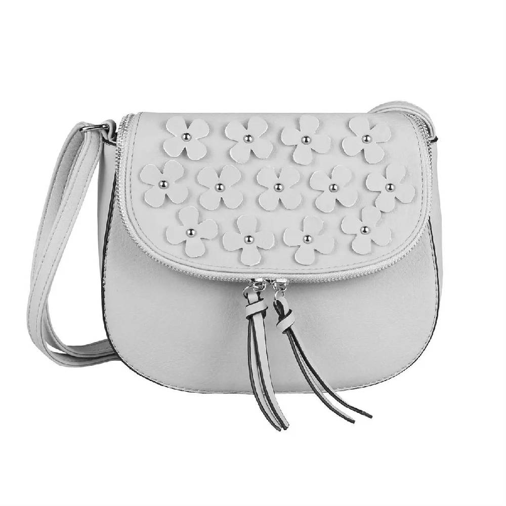 DAMEN BLUMEN TASCHE Schultertasche Umhängetasche Schmucktasche CrossOver Handtasche Abendtasche Crossbody Henkeltasche Leder Optik Kauf eins, bekomm eins gratis