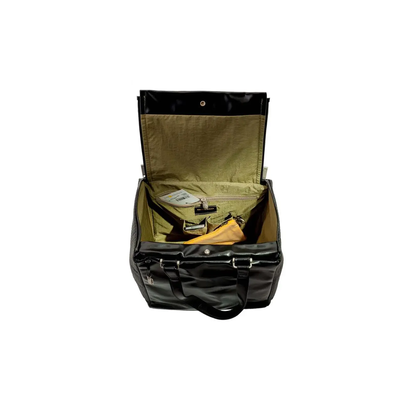 Mandarina Duck Desire Pelle Pferdeleder Koffer Handtasche Sporttasche Henkeltasche Reisetasche Tasche Bag Schwarz 30x29x22 cm (BxHxT) VIP-Rabatte