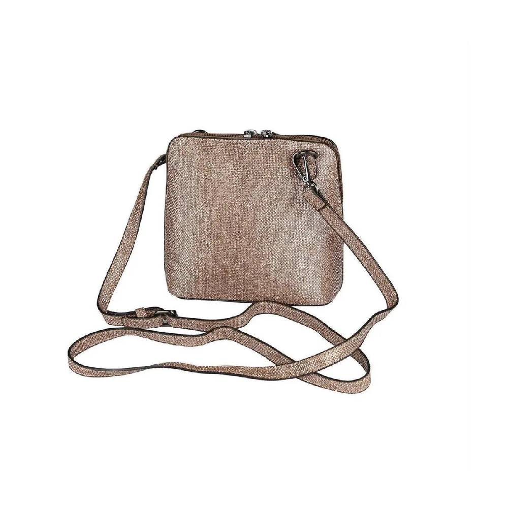 OBC DAMEN TASCHE Umhängetasche MINI CROSSOVER SILBER METALLIC Bag Handtasche Schultertasche Schmucktasche Disco Theatertasche Abendtasche Tiefpreis