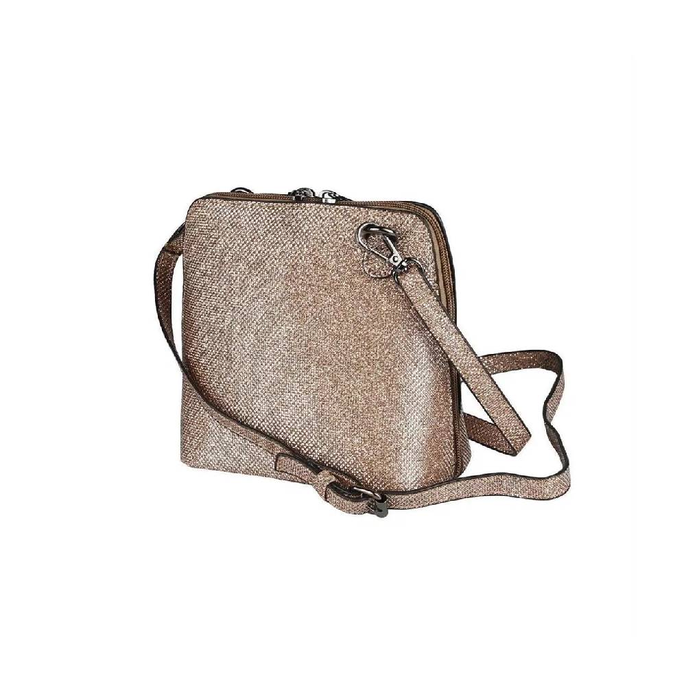 OBC DAMEN TASCHE Umhängetasche MINI CROSSOVER SILBER METALLIC Bag Handtasche Schultertasche Schmucktasche Disco Theatertasche Abendtasche Tiefpreis