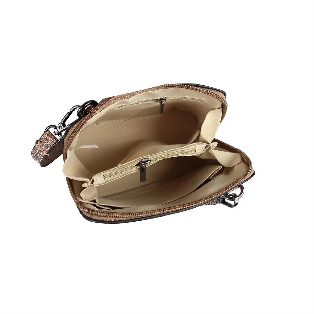 OBC DAMEN TASCHE Umhängetasche MINI CROSSOVER SILBER METALLIC Bag Handtasche Schultertasche Schmucktasche Disco Theatertasche Abendtasche Tiefpreis