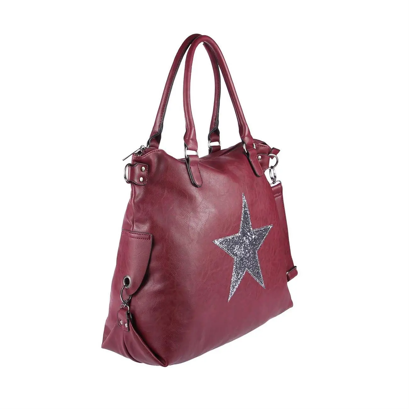 OBC ital-design DAMEN STERN TASCHE Shopper XXL DIN-A4 Handtasche Schultertasche Beuteltasche Henkeltasche CrossOver Umhängetasche Super Sparpreis