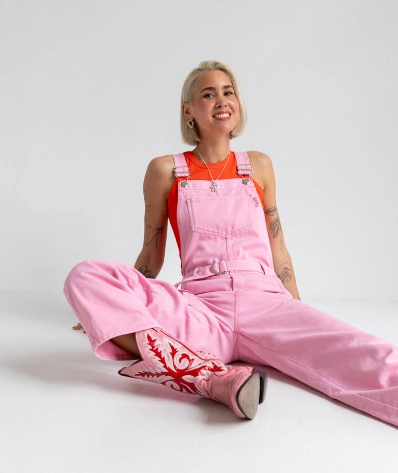 Kauf Dich Glücklich KDG x SARAH HARTMANN Latzhose Pink aus Bio-Baumwolle