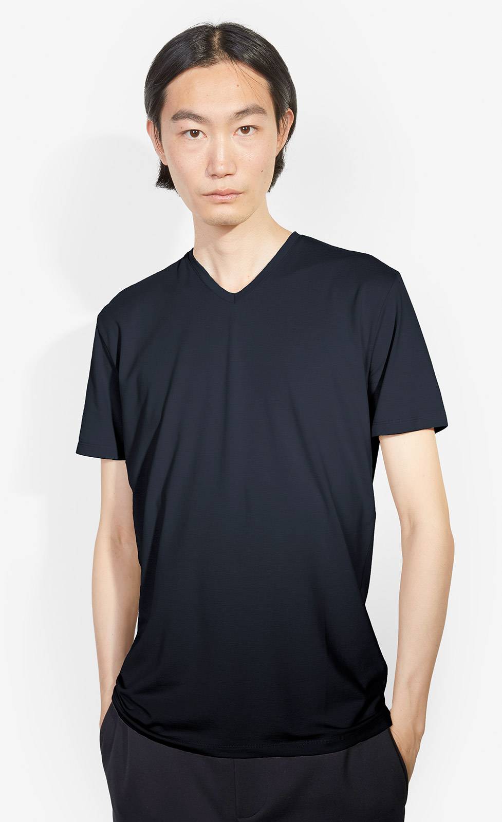 Kiefermann Hapes V-Ausschnitt T-Shirt aus Baumwolle-Modal VIP-Rabatte