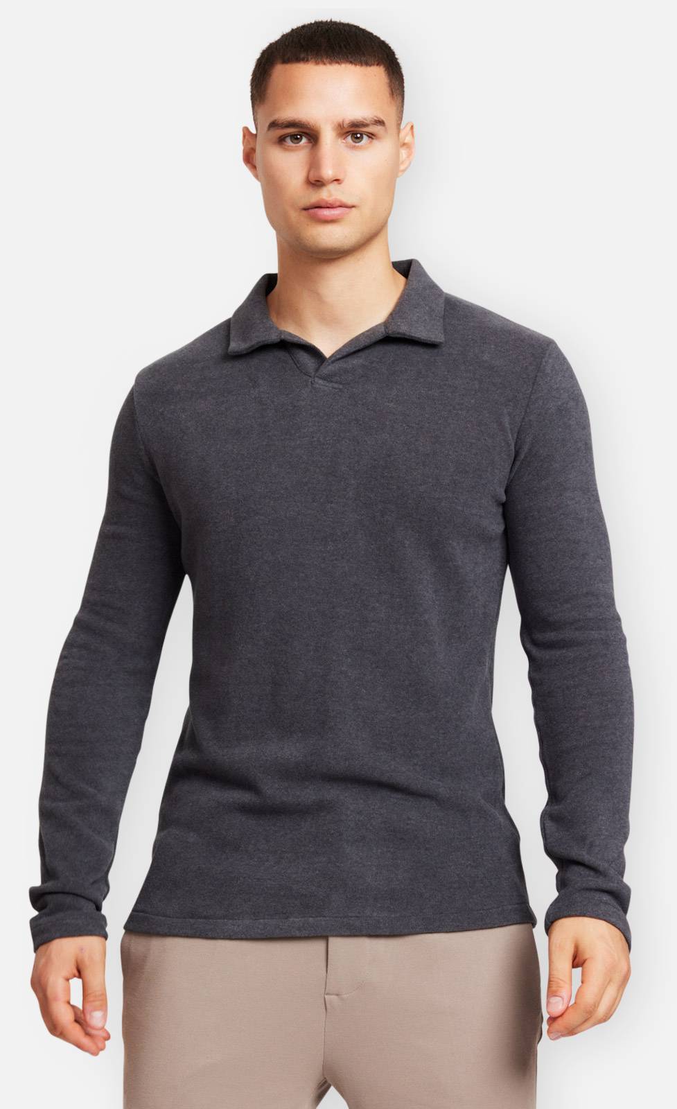 Kiefermann Tonin Langarm Poloshirt aus gebrushter Ware Letzte 3 Tage