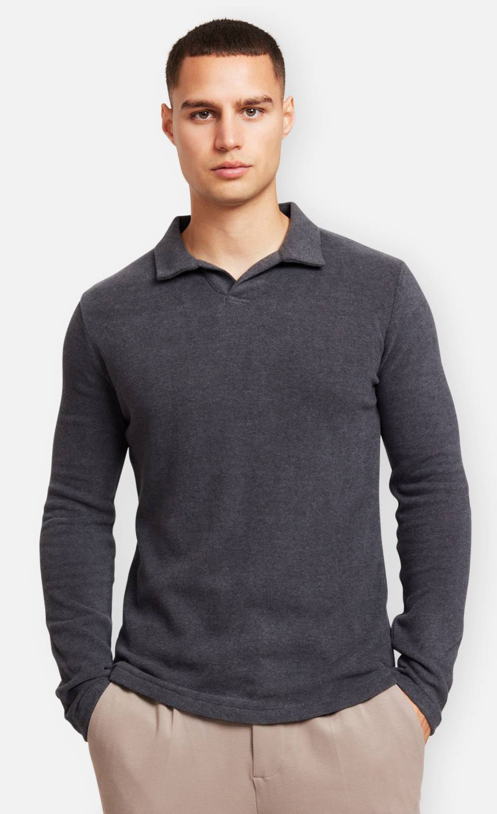 Kiefermann Tonin Langarm Poloshirt aus gebrushter Ware Letzte 3 Tage
