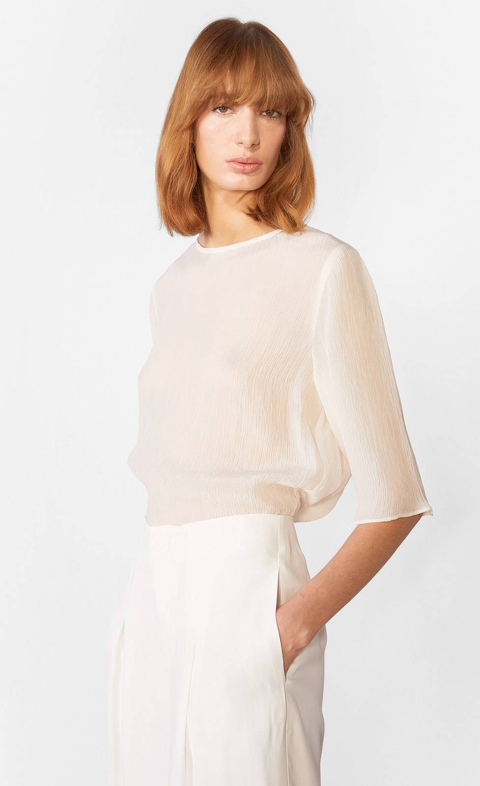 Kiefermann Adele Blusenshirt aus Crinkle-Ware Verkauf