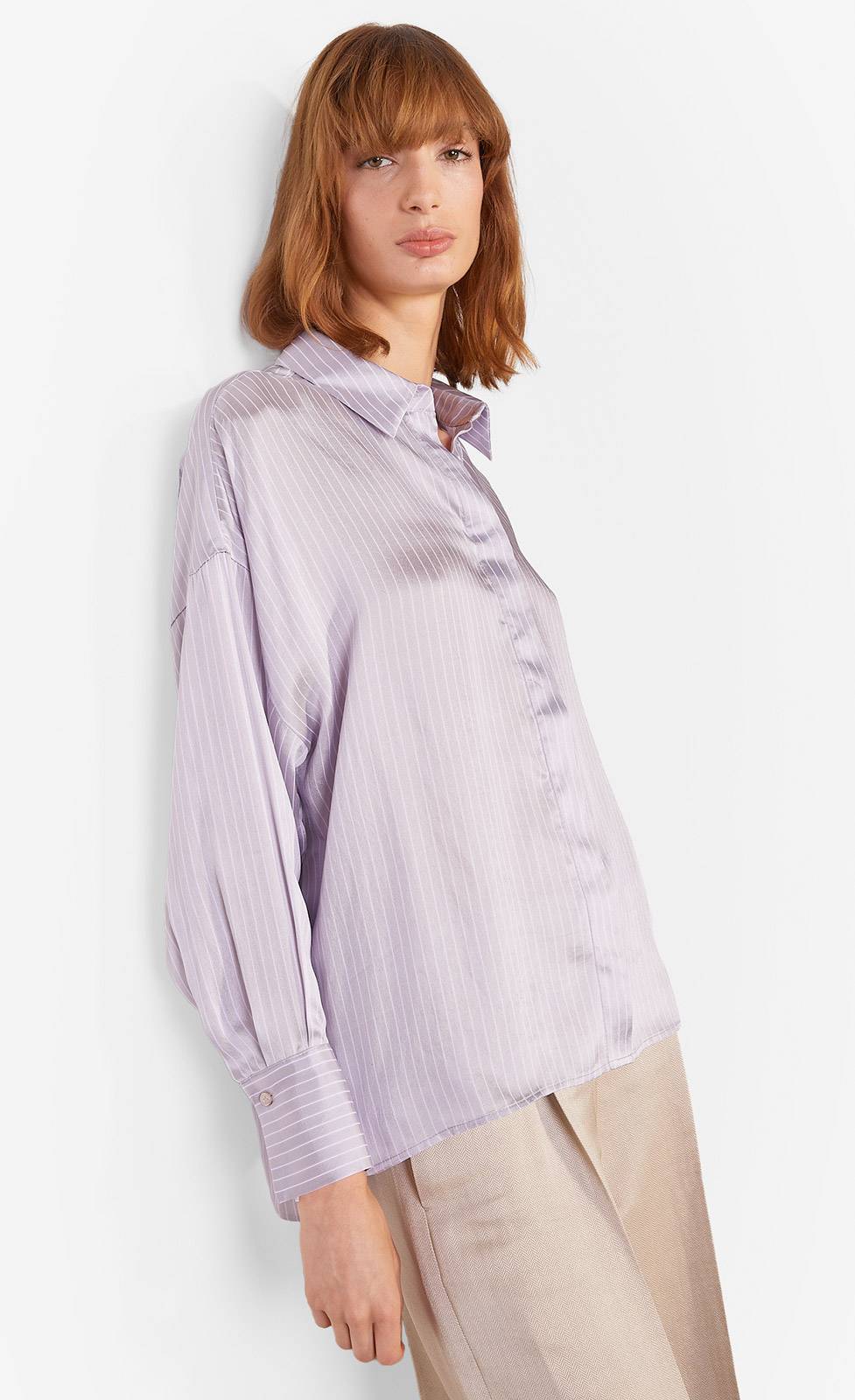 Kiefermann Cecilie Gestreifte Bluse aus Seidenmaterial Online Shopping